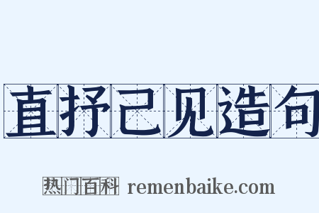 直抒己见造句是什么意思的图片